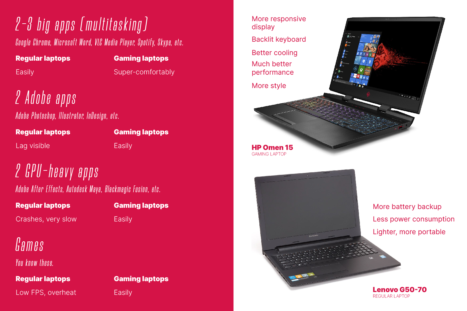 Key differences between a gaming laptop and a normal laptop