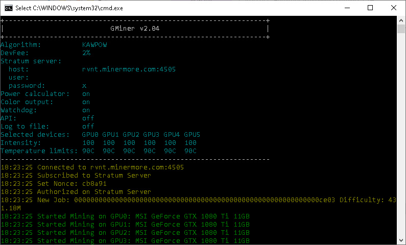 crypto mining interface