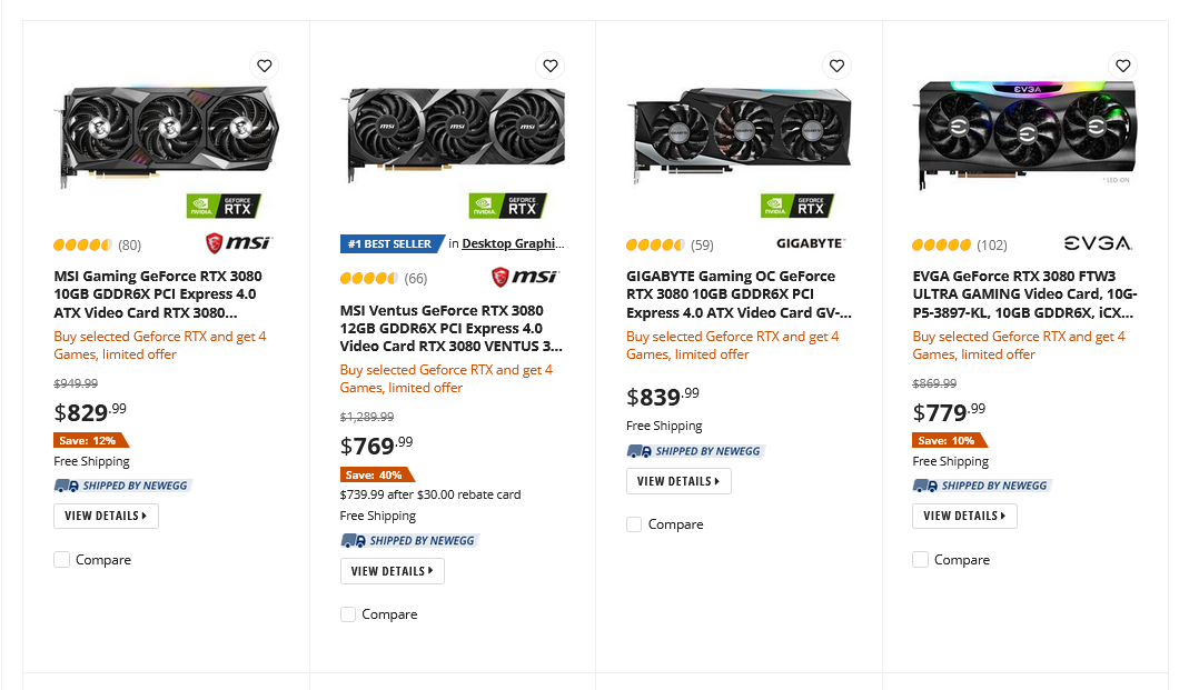 newegg rtx 3080