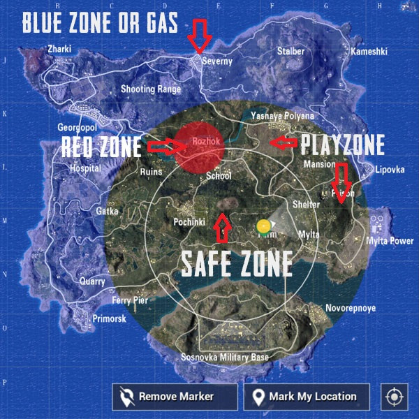 pubg mobile zones