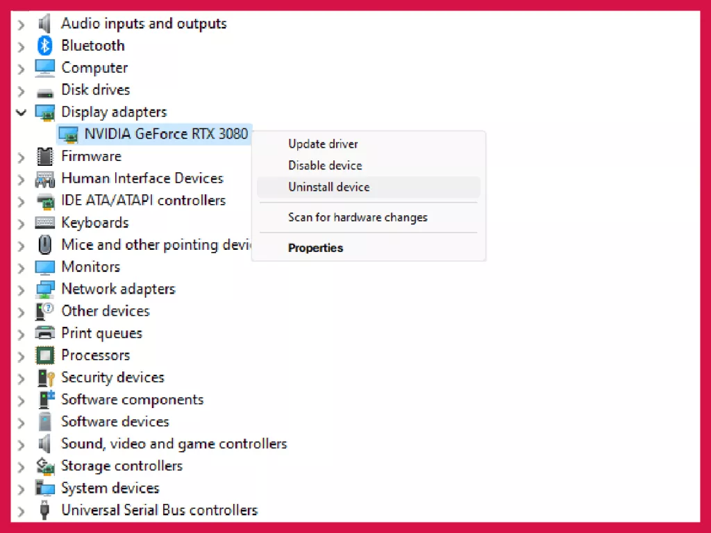 uninstall graphic card drivers