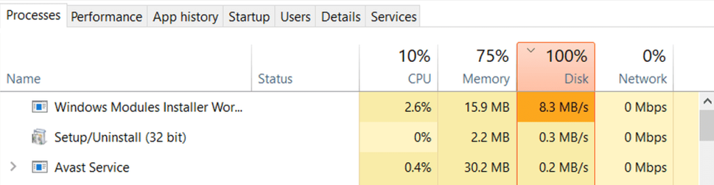 100 disk usage windows